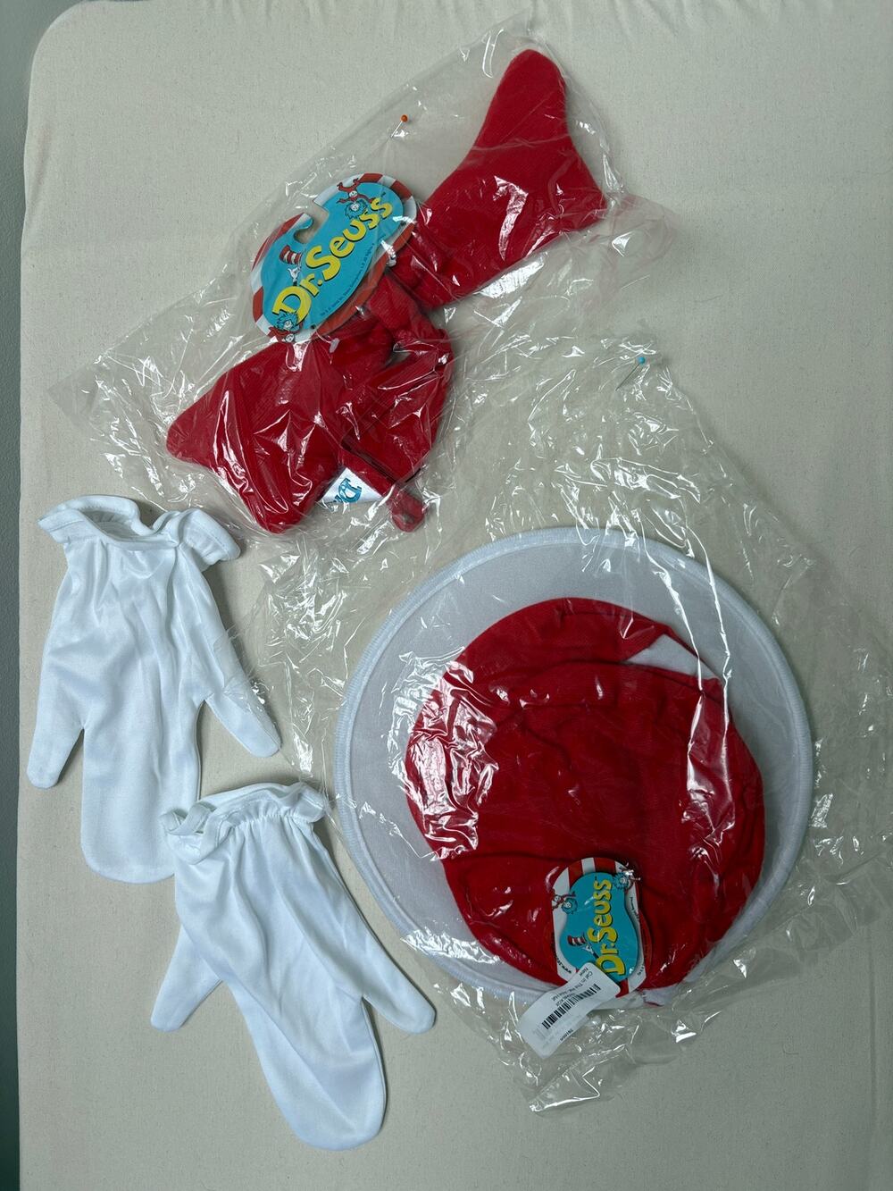 Costume Accessories Only The Cat in the Hat Adult Tall Hat Red Bow Tie Gloves